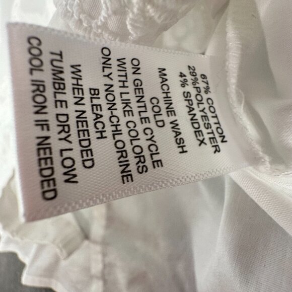 Calligraphie Button Down Top White Floral Embroidered detail Cap Sleeve Medium - Picture 6 of 10